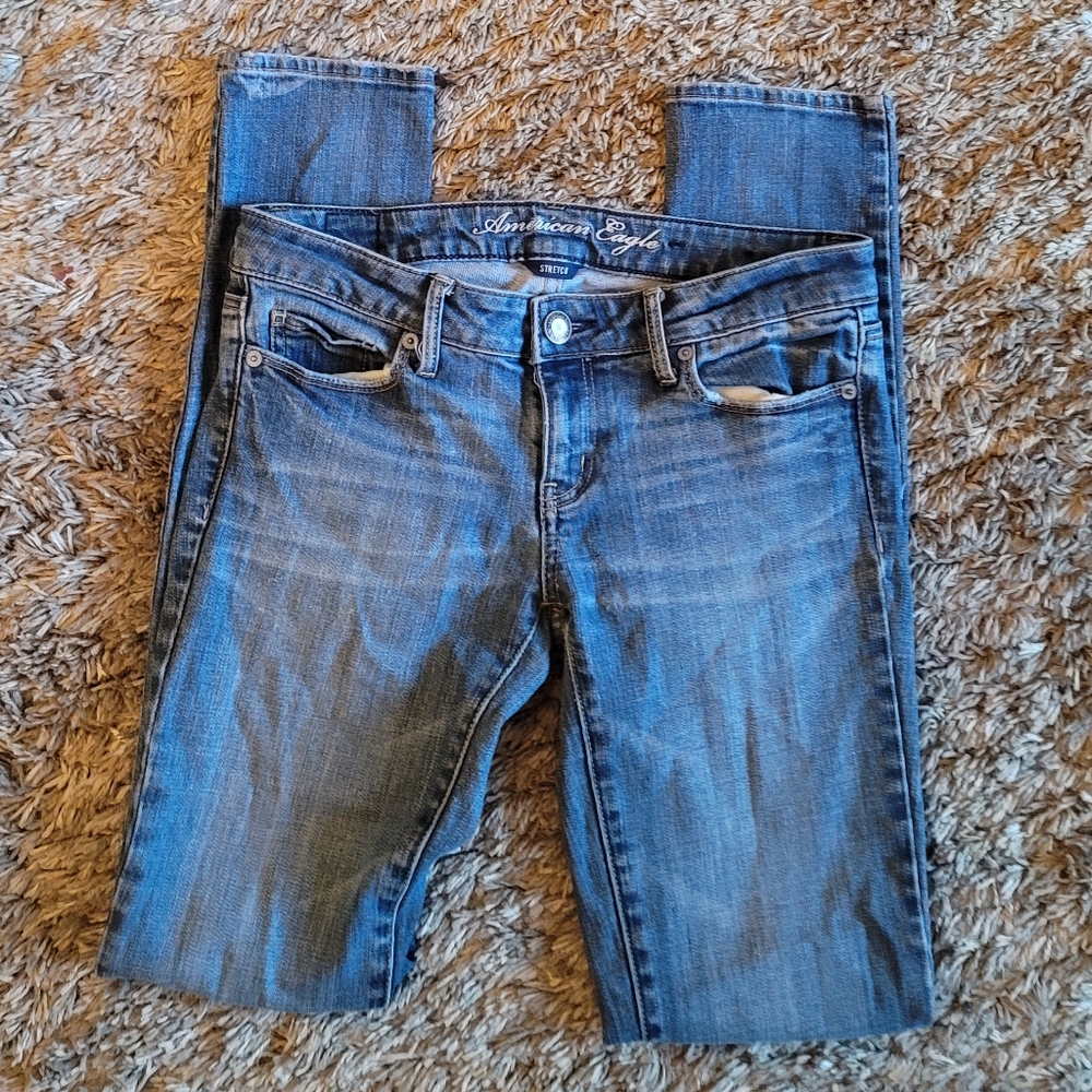 American Eagle AEO Stretch Medium Wash Skinny Jeans 2 - Picture 2 of 10